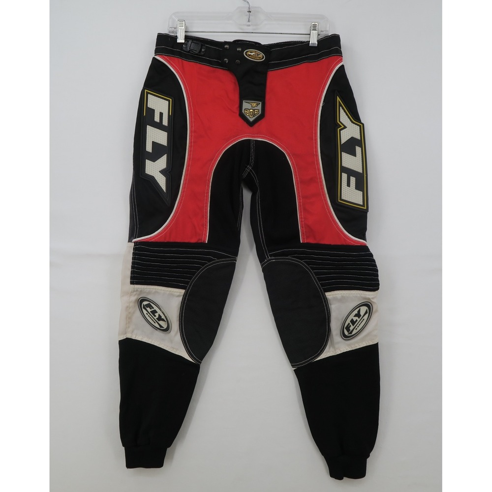Fly Racing 805 Race Pants Red Black White Motocross BMX Gear Mens Size 32